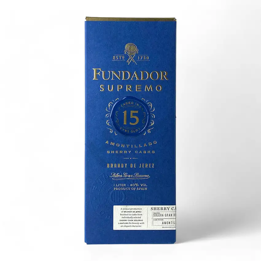 Fundador Supremo Amontillado Sherry Casks 15 Year Old Brandy de Jerez 750ml