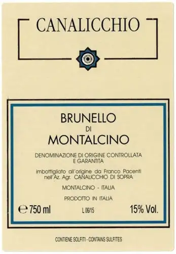 Canalicchio Brunello Di Montalcino Dry Red Wine 750ml