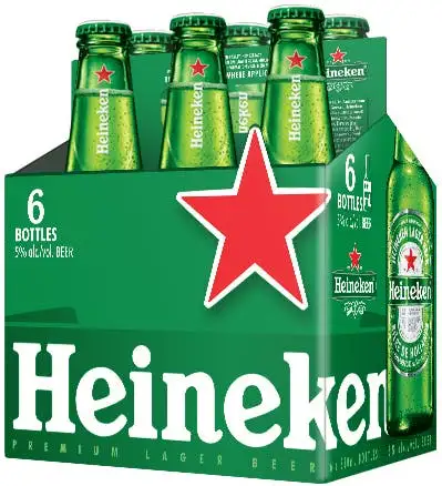 Heineken Lager-6 pack 12 oz. Bottle