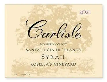 Carlisle Rosella's Vineyard Syrah 2021-750ml