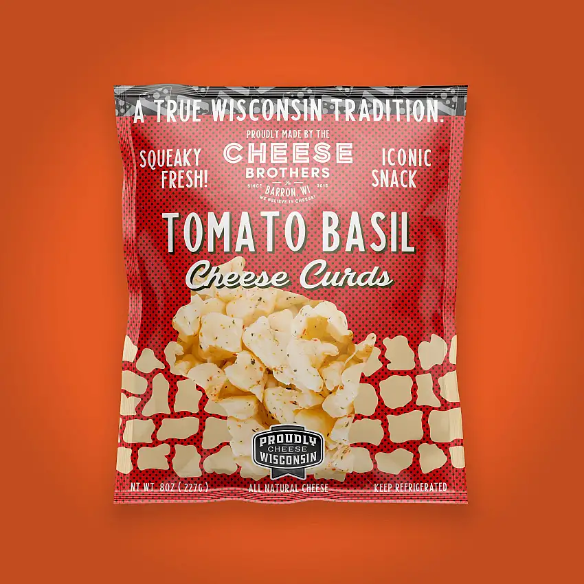 Cheese Brothers Tomato Basil Cheese Curds, Wisconsin