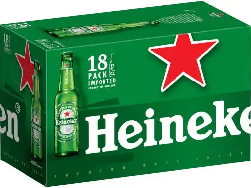 Heineken Lager-18 pack 12 oz. Bottle