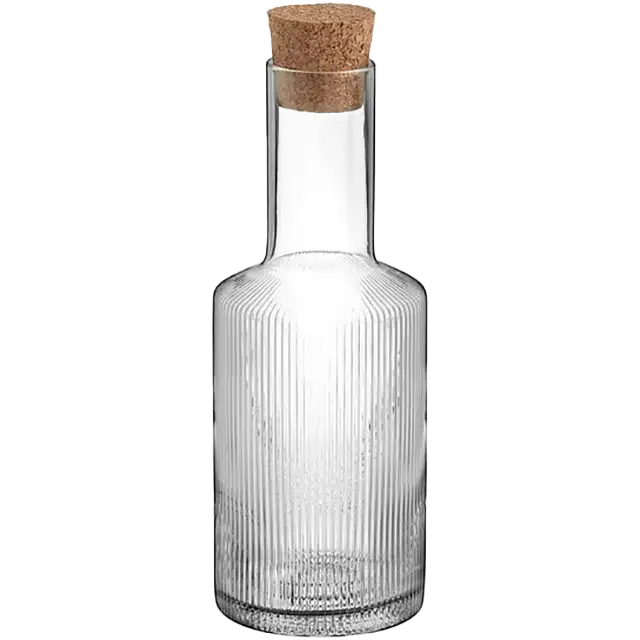Acopa Lore Fluted Glass Carafe with Cork Lid