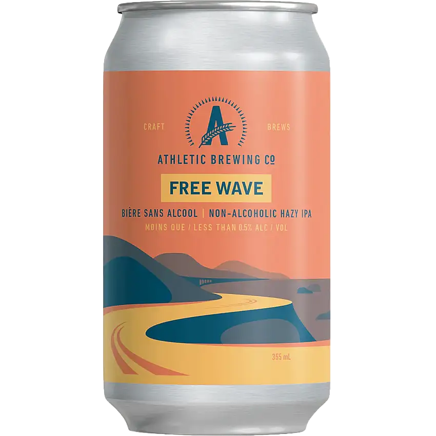 Athletic Brewing Co. Free Wave - Free Way Non-Alcoholic Hazy IPA Beer, Connecticut
