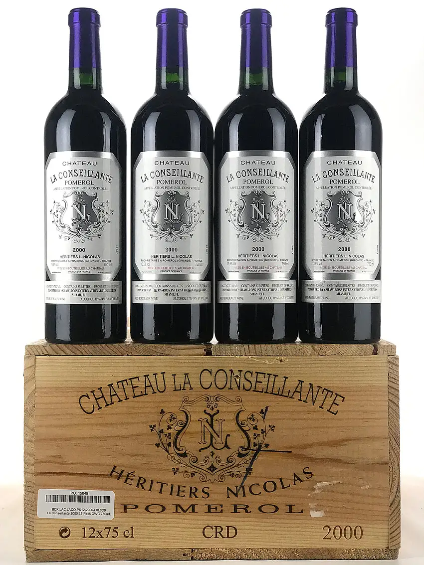 2000 Chateau La Conseillante, Pomerol, Case of 12 btls