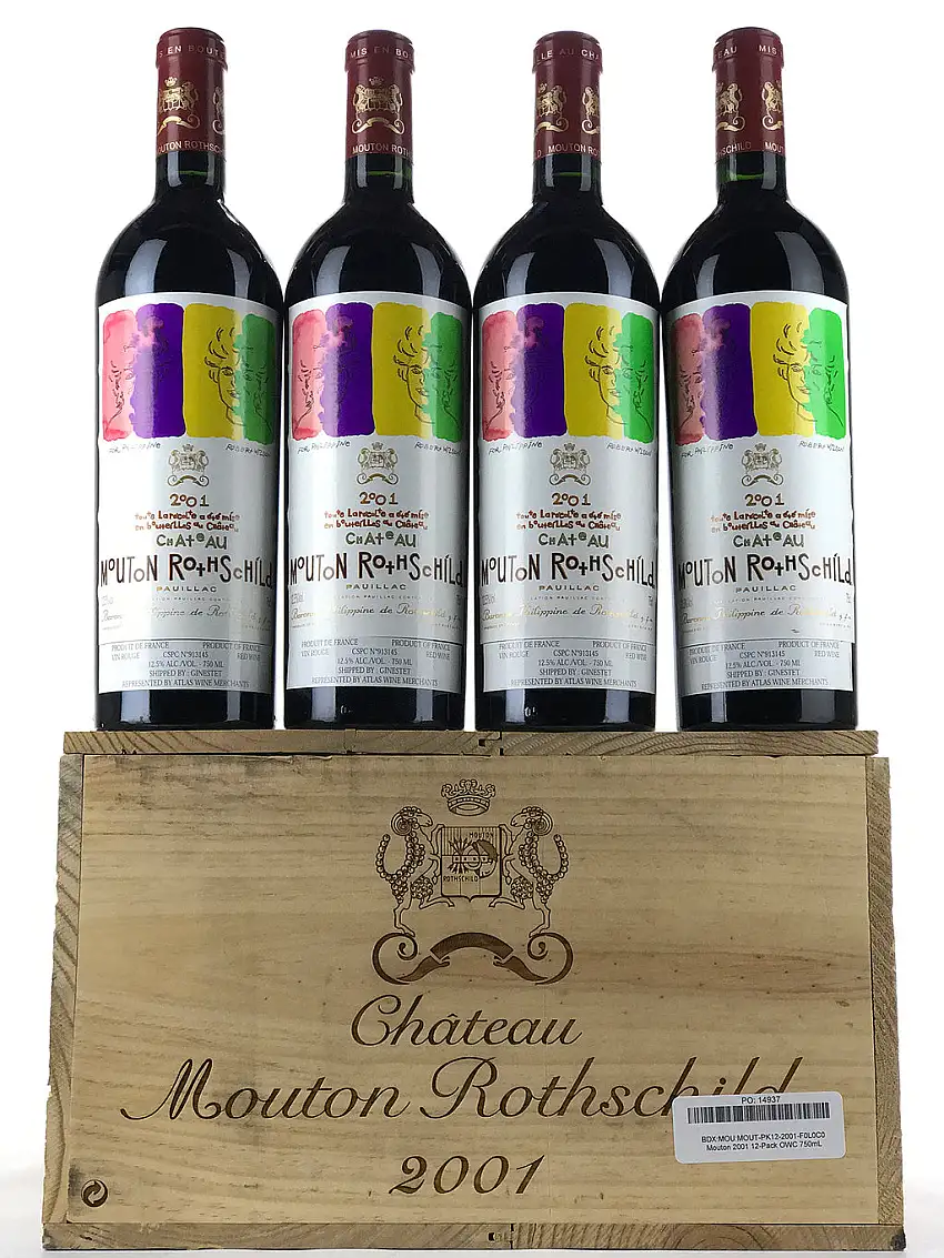2001 Chateau Mouton Rothschild, Pauillac, Case of 12 btls