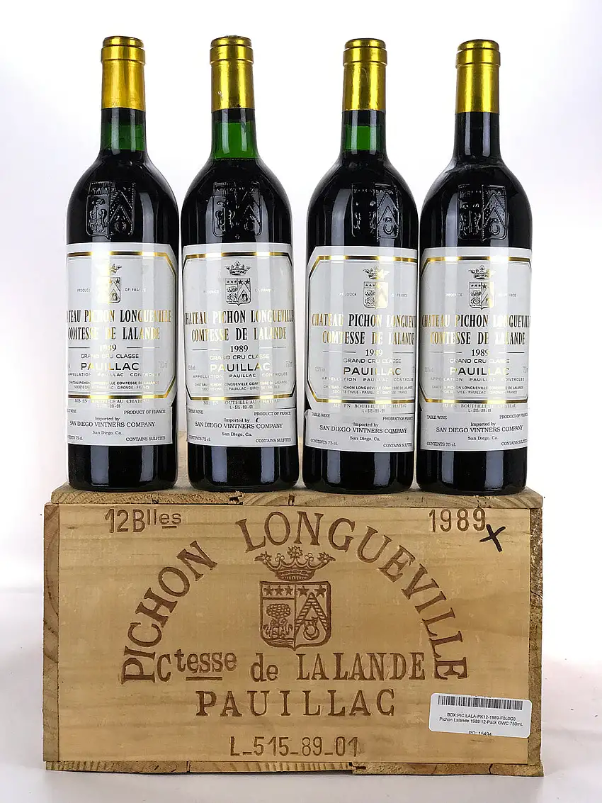 1989 Chateau Pichon Lalande, Pauillac, Case of 12 btls