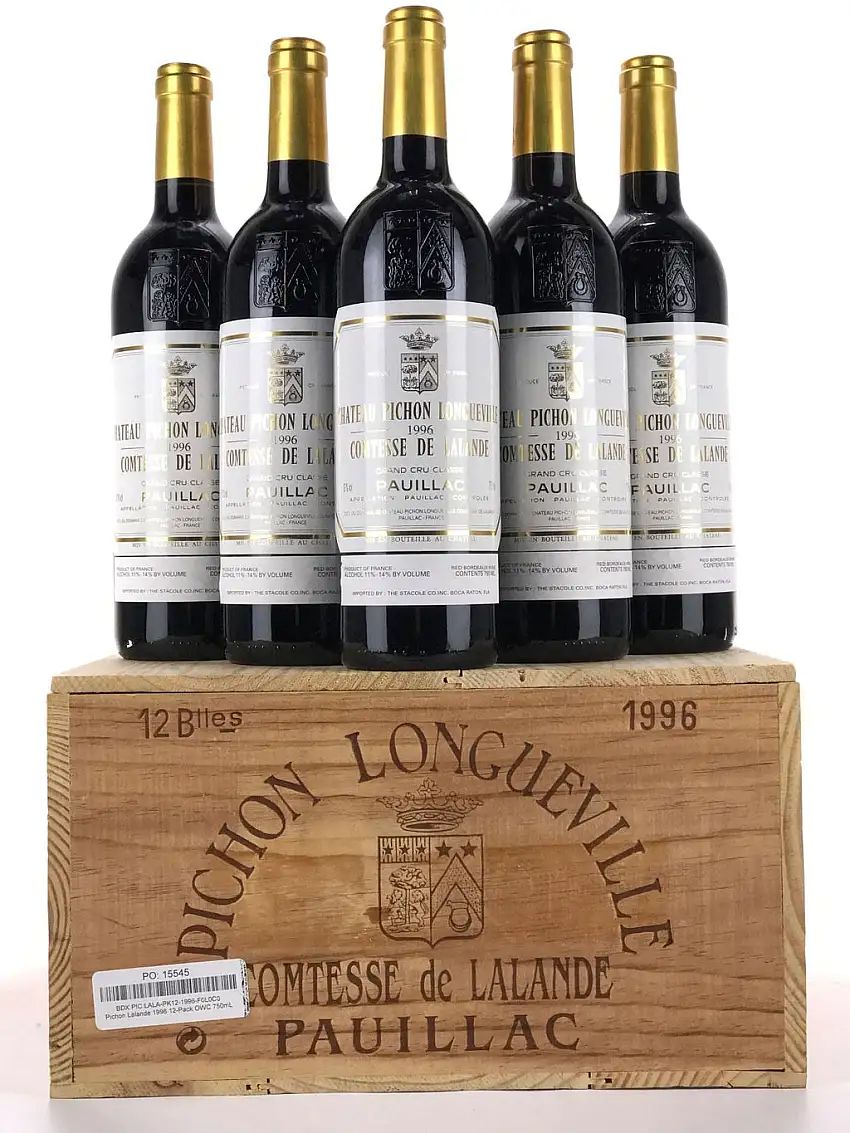 1996 Chateau Pichon Lalande, Pauillac, Case of 12 btls