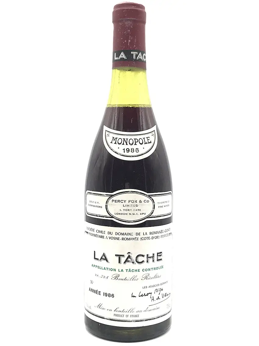1986 Domaine de la Romanee-Conti, DRC, La Tache Grand Cru, Bottle (750ml) [3 cm Fill]