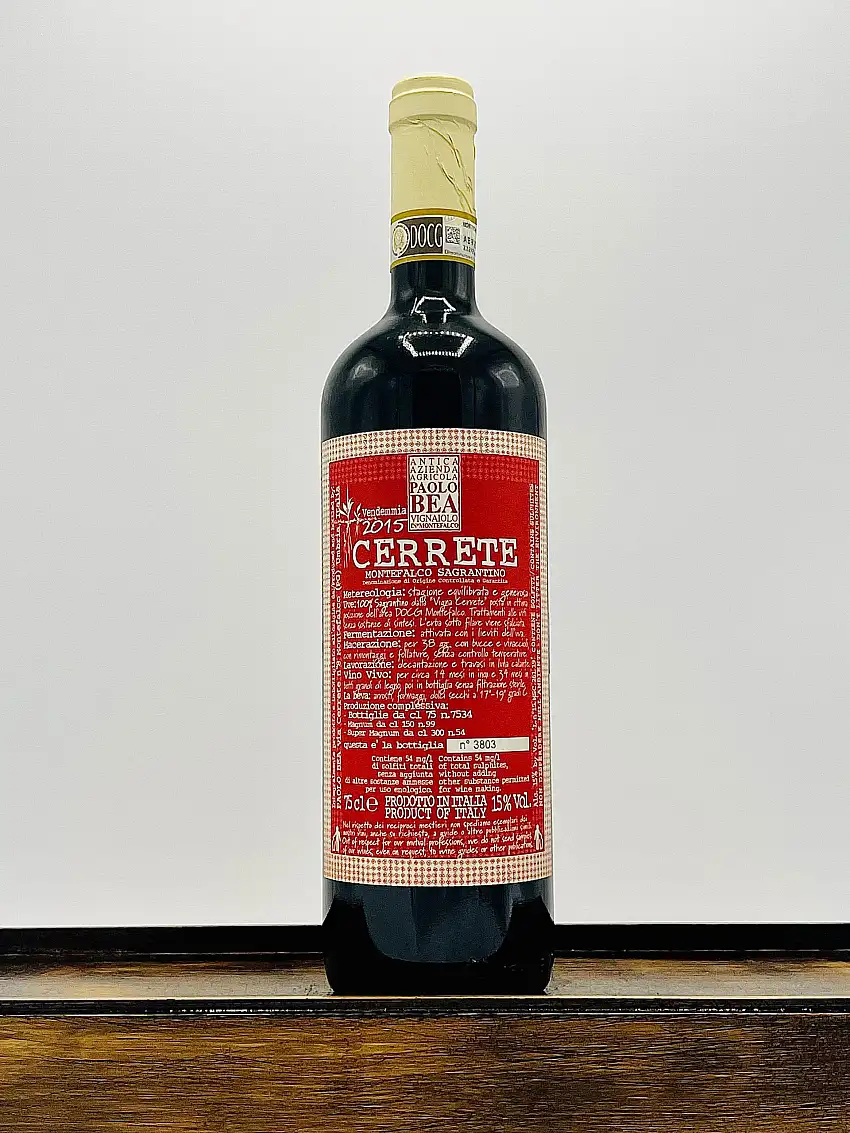Azienda Agricola Paolo Bea 'Vigneto Cerrete' Sagrantino Secco di Montefalco, 2015