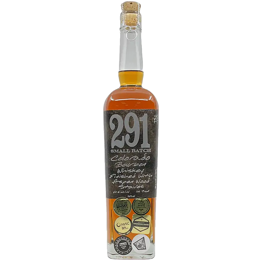 Distillery 291 Small Batch Aspen Wood Staves Finished Colorado Bourbon Whiskey, Colorado