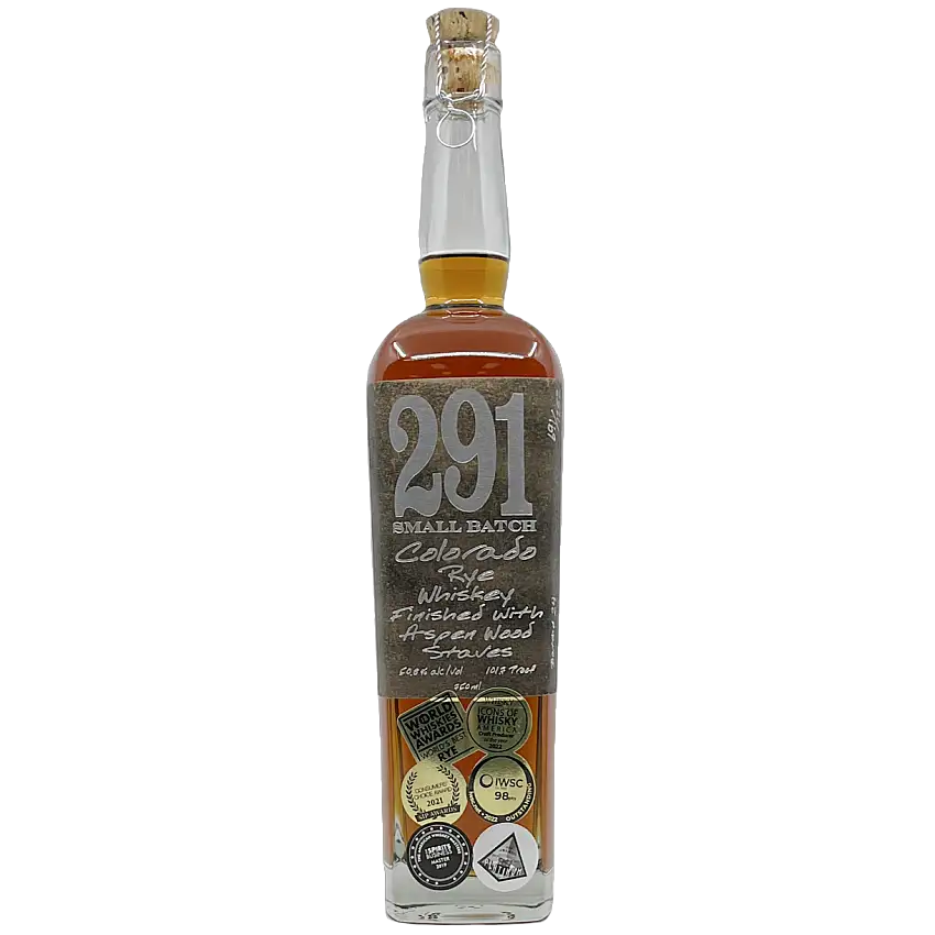 Distillery 291 Small Batch Finished with Aspen Wood Staves Colorado Rye Whiskey, Colorado