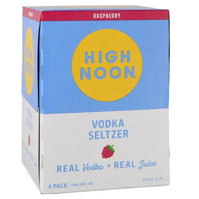 Noon Sun Sips Vodka Hard Seltzer Raspberry 4pk cans