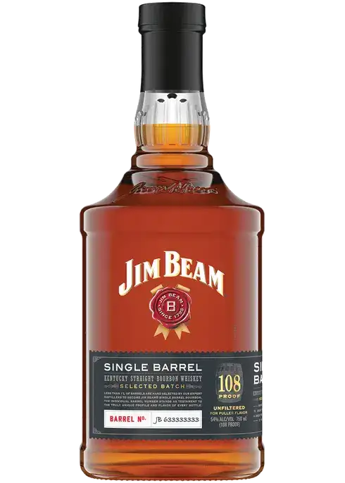 Jim Beam Single Barrel Selected Batch 108 Proof Kentucky Straight Bourbon Whiskey 750ml