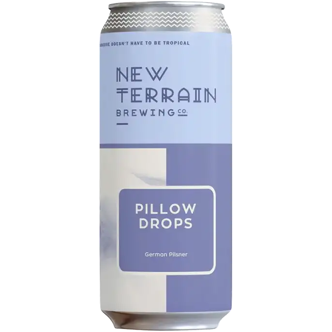 New Terrain Brewing 'Pillow Drops' German Pilsner Beer, Colorado, USA