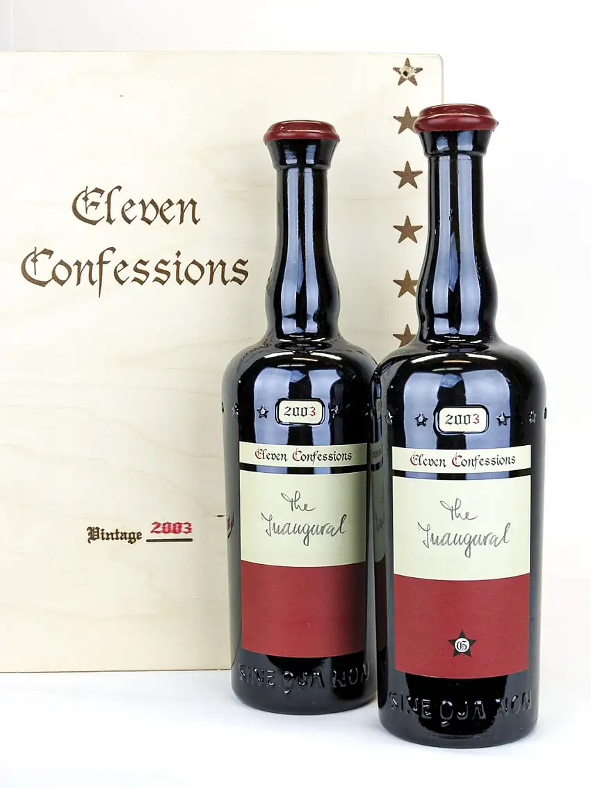 2003 Sine Qua Non, SQN, Eleven Confessions Collector, Case of 6 btls [The Inaugural - 5 Syrah & 1 Grenache]