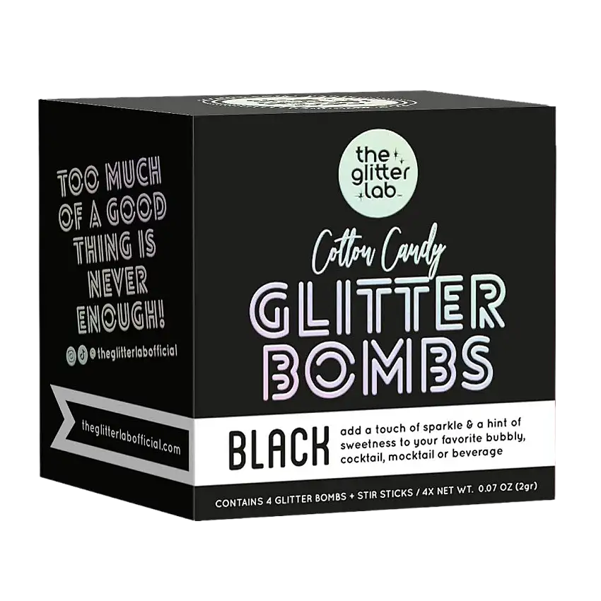 The Glitter Lab 'Black' Drink Glitter Bombs
