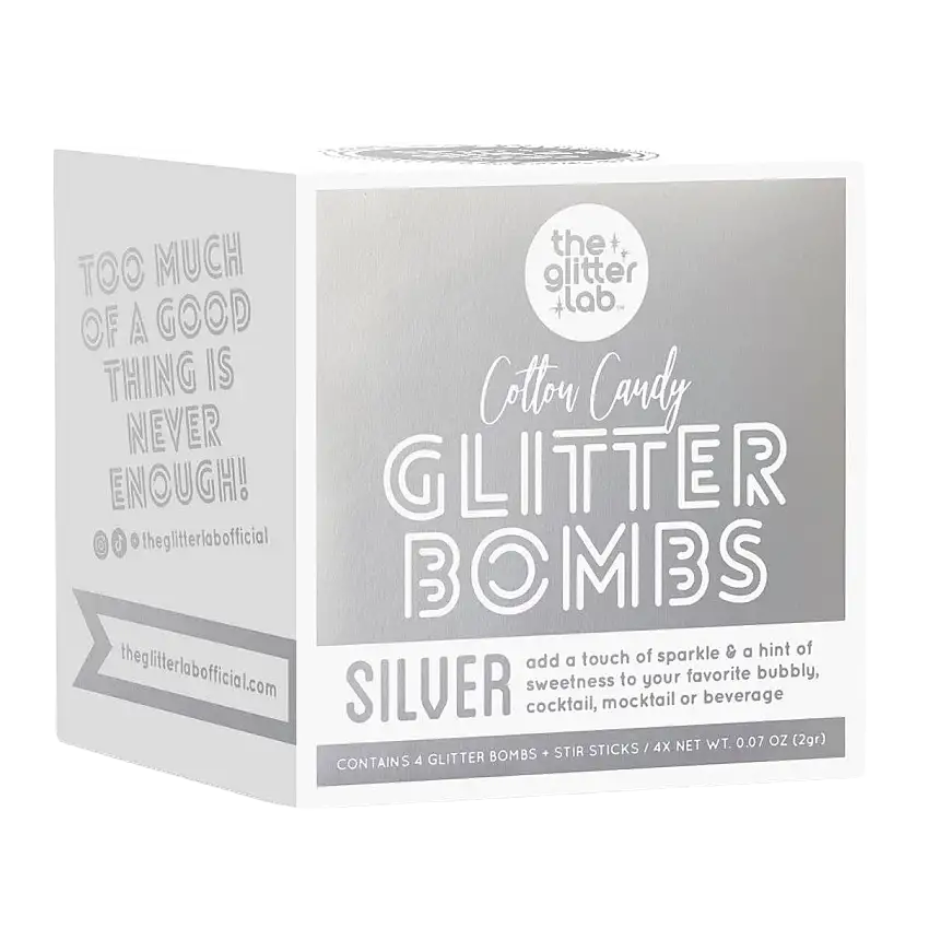 The Glitter Lab 'Silver' Drink Glitter Bombs