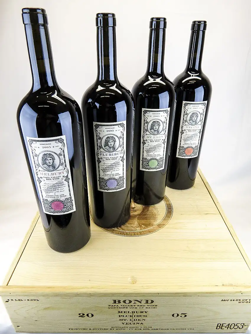 2005 BOND, Terroir Portfolio, Napa Valley, Case of 4 Magnum [Melbury, St. Eden, Pluribus, Vecina]
