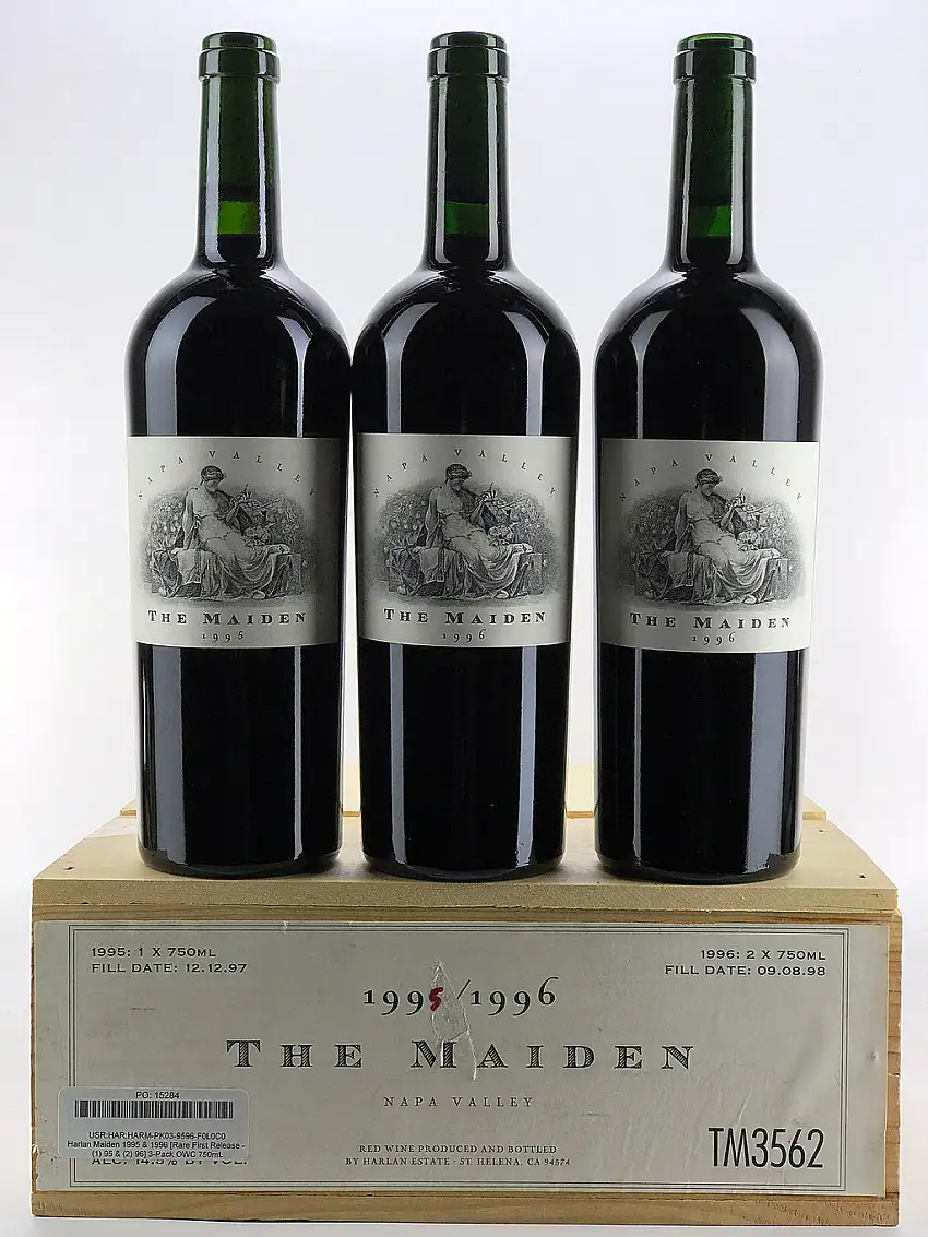 Harlan Estate, The Maiden, Napa Valley, NV Assortment Case, Case of 3 Btls [Rare Inaugural Release - 1btl 95 & 2btl 96]