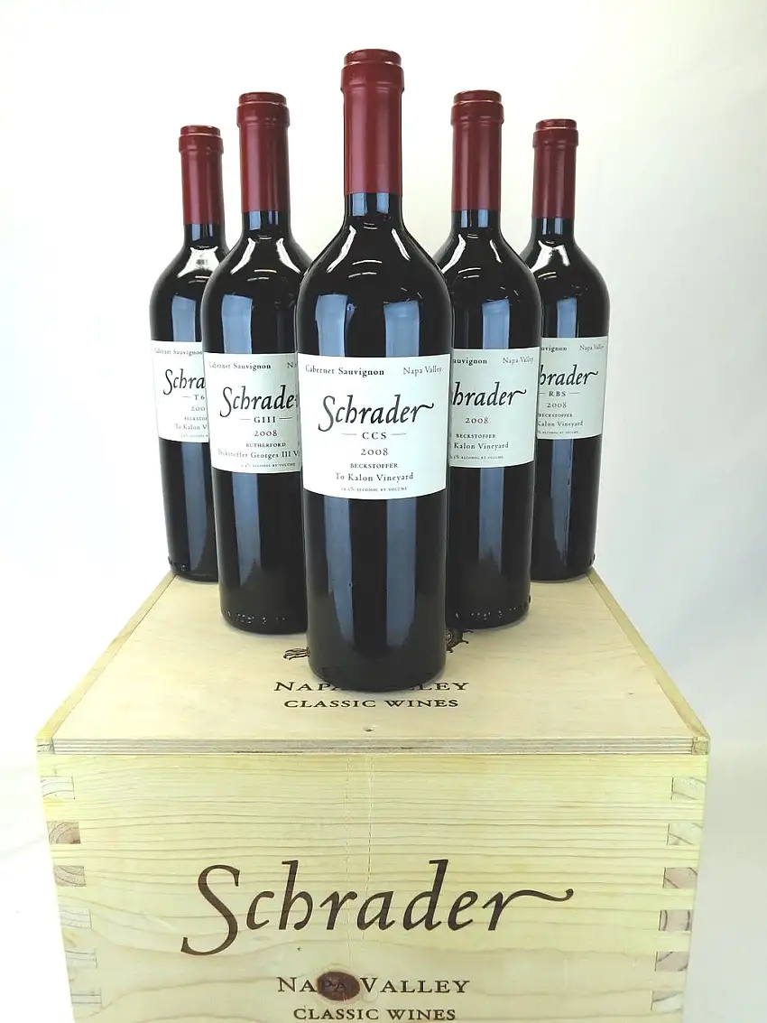 2008 Schrader Cellars, Assortment Case, Napa Valley, Case of 5 Btls [GIII, CCS, RBS, T6, ORIG] 2008 5-Pack OWC 750mL