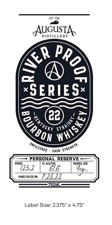 Augusta River Proof Series Straight Bourbon Whisky