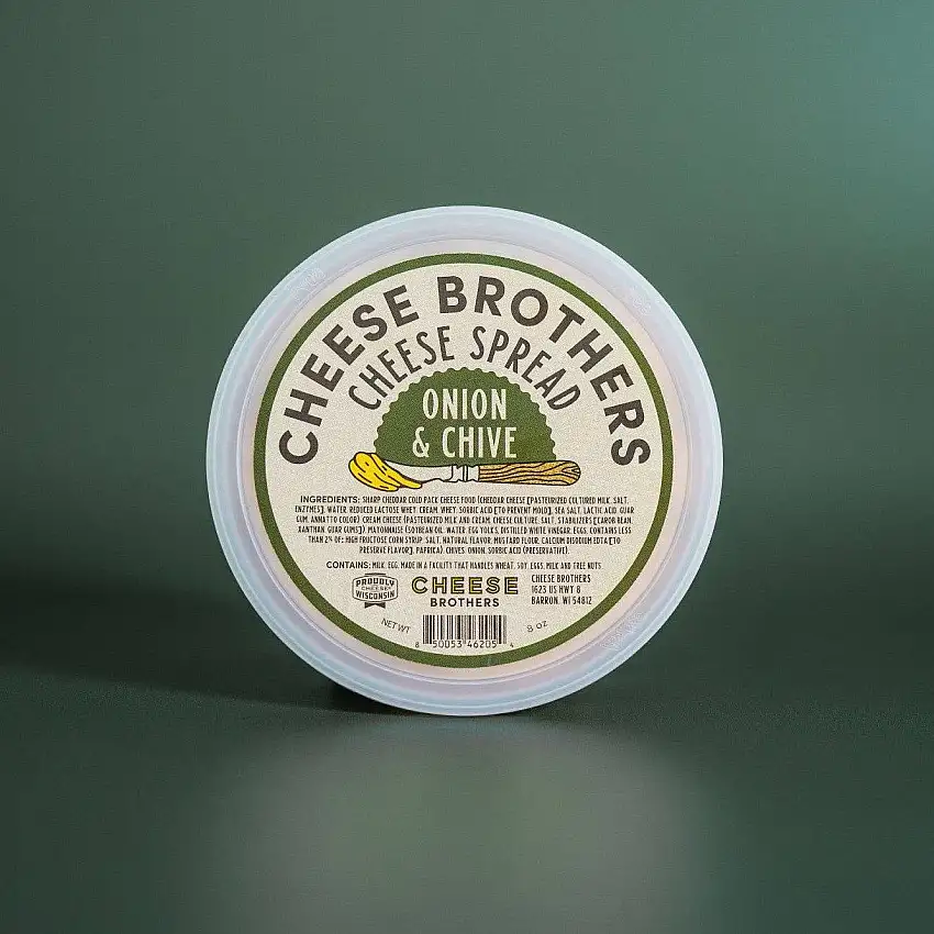 Cheese Brothers Onion and Chive Cheese Spread, Wisconsin