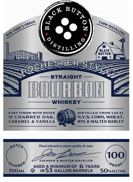 Black Button Rochester Style 6 Year Old Straight Bourbon Whisky