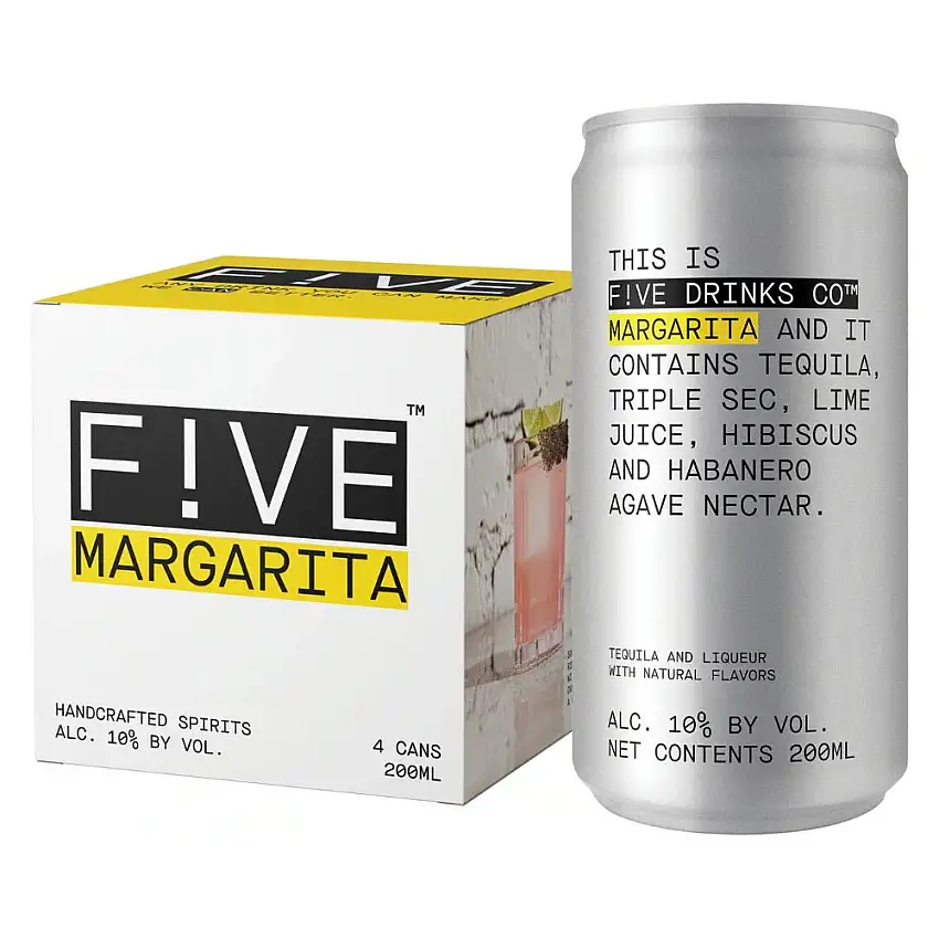 Five Drinks Margarita 4PK