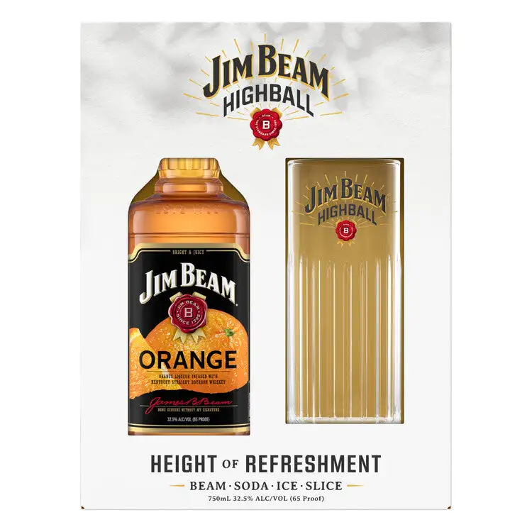 Jim Beam Orange Infused Straight Bourbon 65 1 75L Whiskey