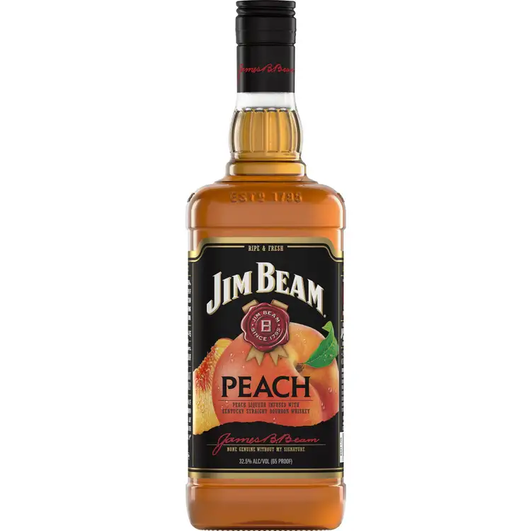 Jim Beam Peach Infused Straight Bourbon 65 750Ml Whiskey