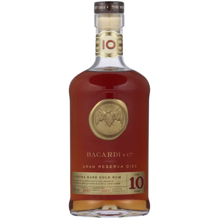 Bacardi Aged Rum Extra Rare Gold Gran Reserva Diez 10 Yr 80