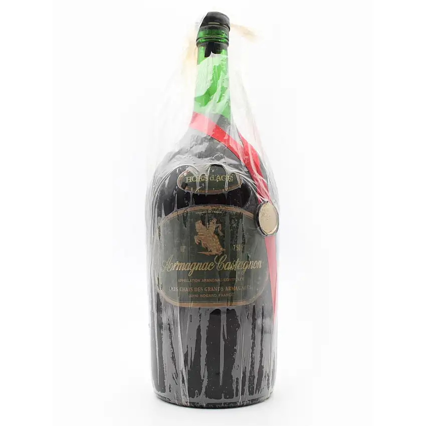 Armagnac Castagnon 2.5L container out of age "Les chais des grands Armagnac" 1970s box set