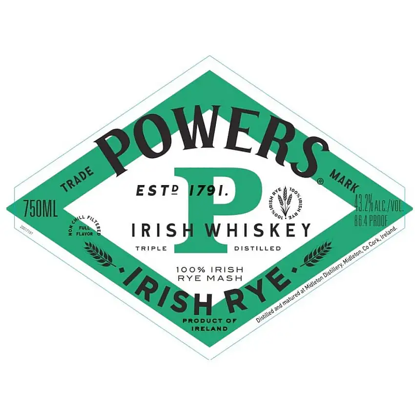 Powers Irish Rye Whiskey 1L