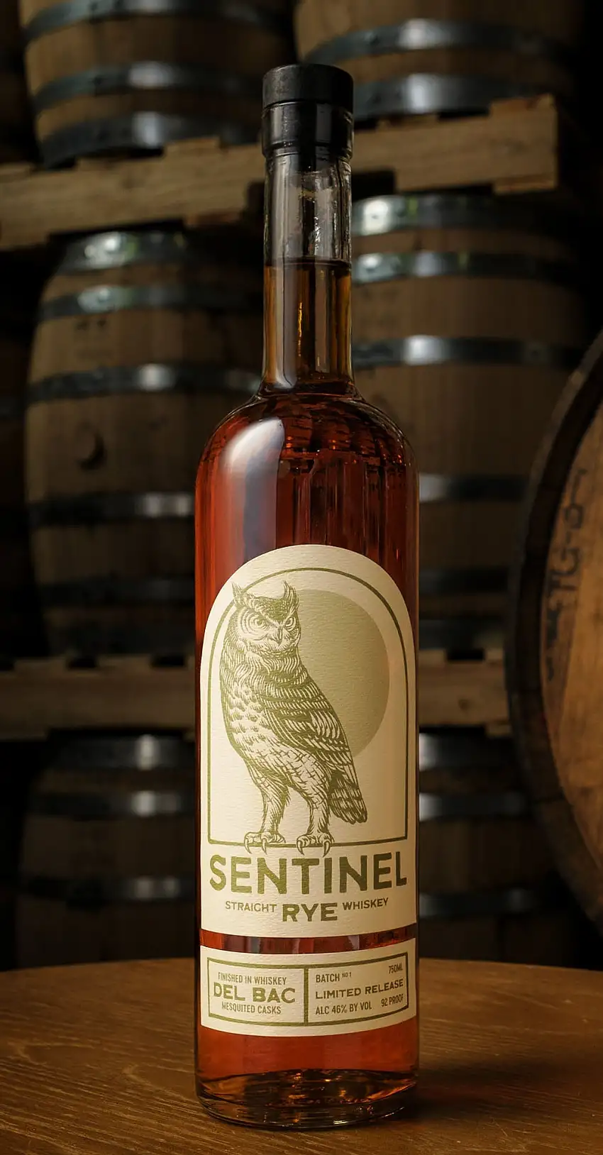 Sentinel Rye Finished in Whiskey Del Bac Mesquited Casks