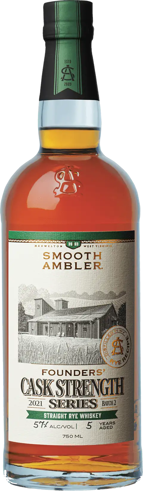 Smooth Ambler Founders Cask Strength 5 Year Batch 2 Straight Rye Whiskey