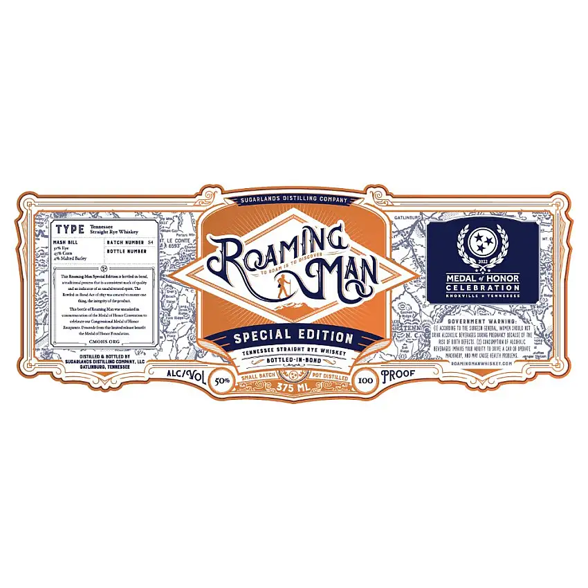 Sugarlands Roaming Man Special Edition Bottled in Bond Straight Rye