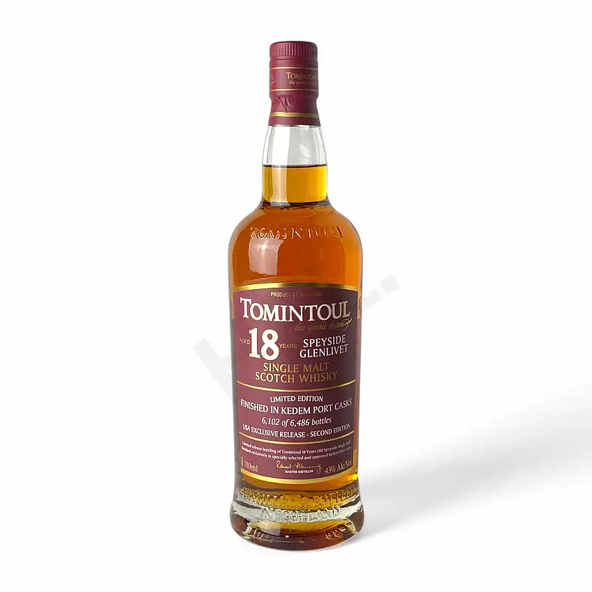Tomintoul Speyside - Glenlivet Kedem Port Cask Finish 18 Year Old Single Malt Scotch Whisky 700ml