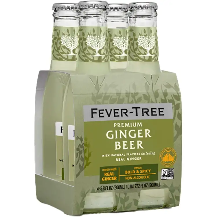 Fever Tree Ginger Beer Nonalcoholic 4x200 mL Bottles
