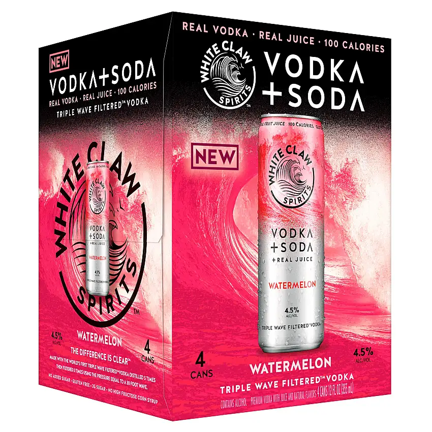 White Claw Spirits Watermelon Vodka Soda 4x355 mL Cans