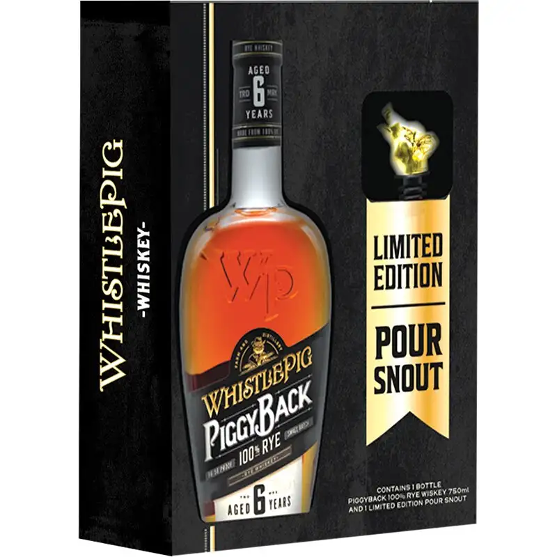 WhistlePig Piggyback Rye Whiskey 6 Year Old with Pour Spout