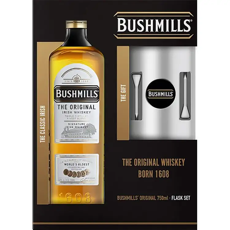 Bushmills Irish Whiskey with Flask