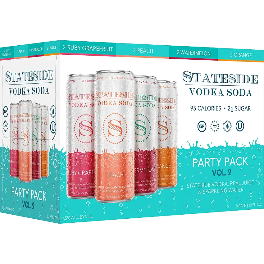 Stateside Vodka Soda Variety Pack 8x355 mL Cans Second Edition