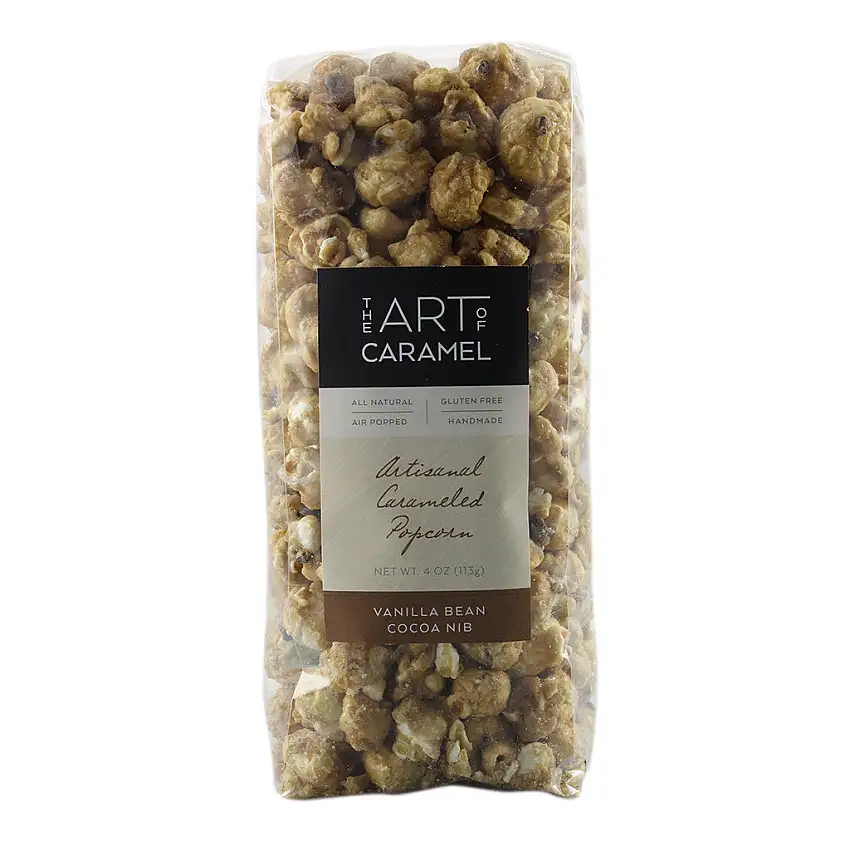 The Art of Caramel Vanilla Bean Cocoa Nib Popcorn 4 oz