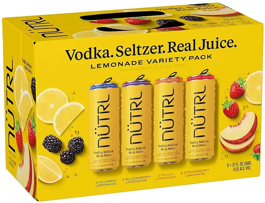 Nütrl Lemonade Vodka Seltzer Variety Pack 8 pack 12 oz.