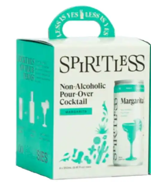 Spiritless Margarita Non-Alcoholic Pour-Over Cocktail 4 pack 11 oz. Can