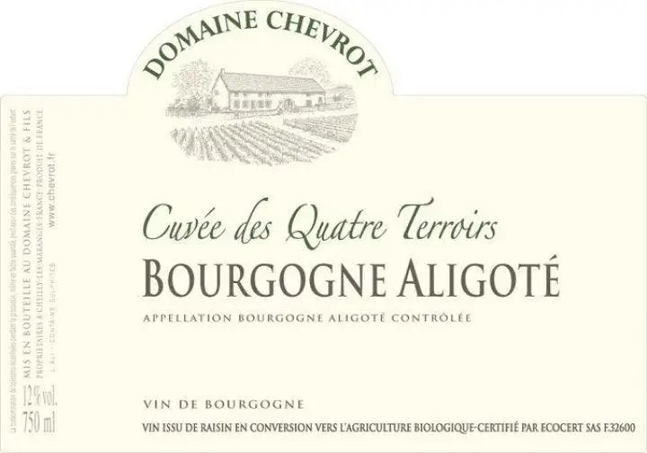 Domaine Chevrot Bourgogne Aligoté Cuvée des Quatre Terroirs 2021 750ml