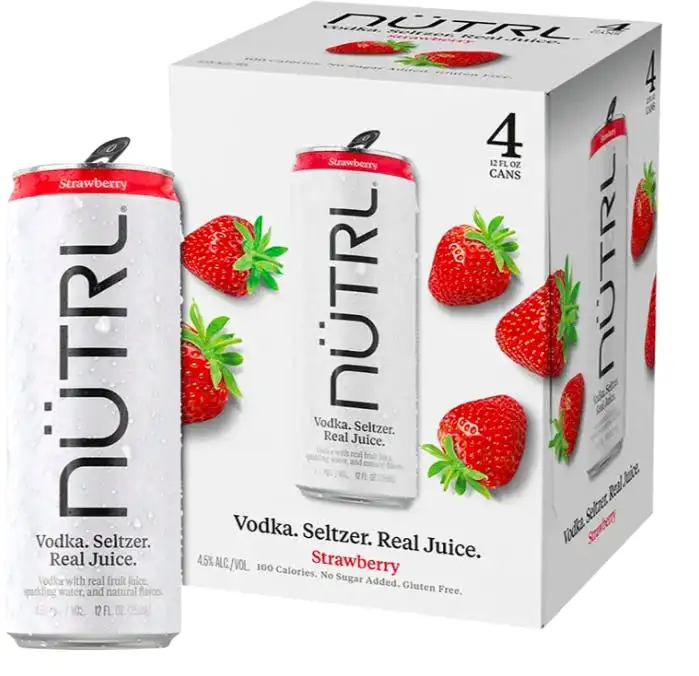 Nütrl Strawberry Vodka Seltzer 4 pack 12 oz.