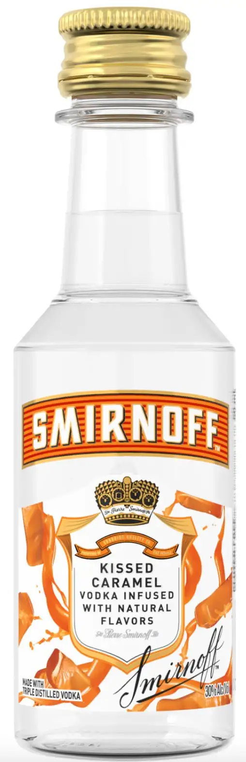 Smirnoff Kissed Caramel Vodka 50ml Plastic Bottle