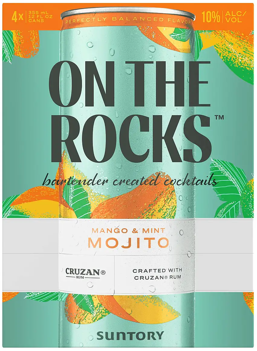 On The Rocks Premium Cocktails Mango & Mint Mojito 4 pack 350ml